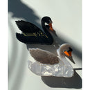 Velvet Claws Hair Clip | The Swan in Black | Claw Clip in Velvet Travel Bag