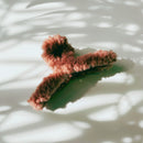 Velvet Claws Hair Clip | Triangle Plush in Copper Mauve Faux Fur Hair Claw