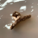 Velvet Claws Hair Clip | Triangle Plush in Teddy Bear Brown Faux Fur Hair Claw