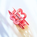 Velvet Claws Hello Cat Pink Bow Hair Clip | Claw Clip in Velvet Travel Bag