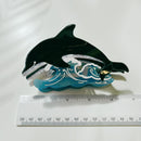 Velvet Claws Killer Whale Orca Hair Claw | Claw Clip in Velvet Travel Bag