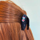Velvet Claws Mandrill Ape Hair Claw in Black | Claw Clip in Velvet Travel Bag