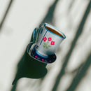 Velvet Claws Mini Blue Tea Cup with Pink Flowers Hair Claw