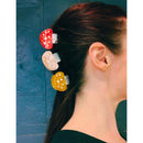 Velvet Claws Mini Mushroom Hair Clip in Orange | Claw Clip in Velvet Travel Bag