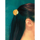 Velvet Claws Mini Mushroom Hair Clip in Orange | Claw Clip in Velvet Travel Bag