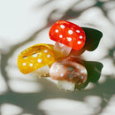 Velvet Claws Mini Mushroom Hair Clip in Pink