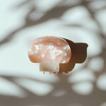 Velvet Claws Mini Mushroom Hair Clip in Pink | Claw Clip in Velvet Travel Bag