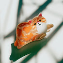 Velvet Claws Mini Orange Cat Hair Claw | Claw Clip in Velvet Travel Bag