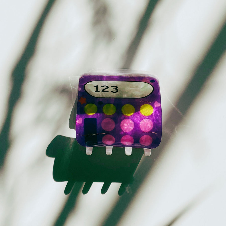 Velvet Claws Mini Purple Calculator Hair Claw