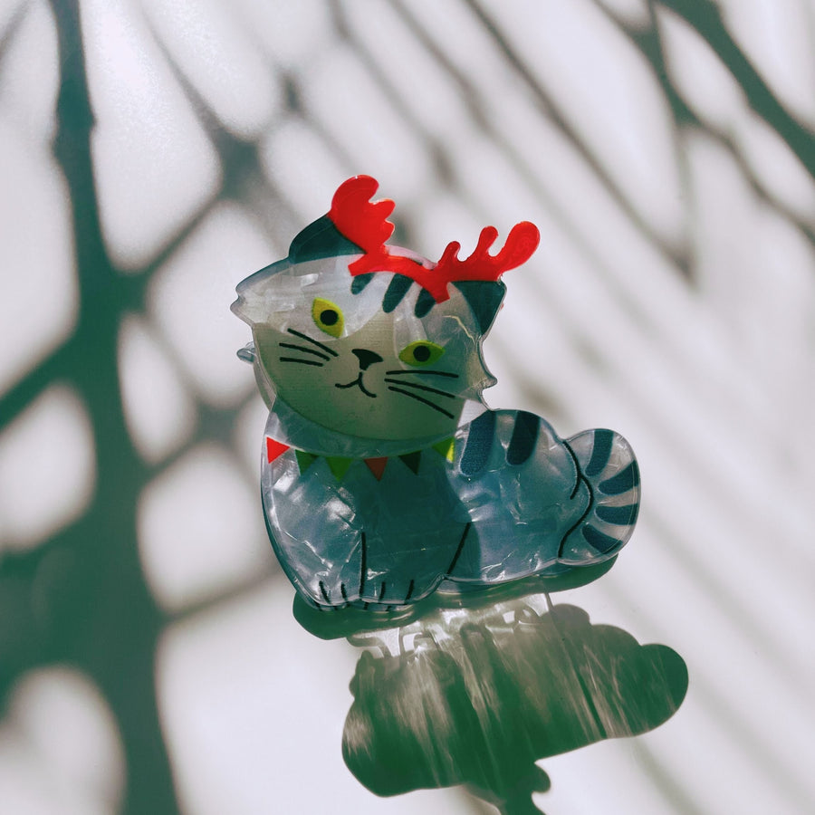 Velvet Claws Mini Reindeer Kitten Hair Claw