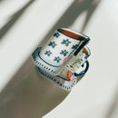 Velvet Claws Mini White Tea Cup with Blue Flowers Hair Claw