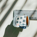 Velvet Claws Mini White Tea Cup with Blue Flowers Hair Claw