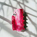 Velvet Claws Pink Leopard Hair Claw | Claw Clip in Velvet Travel Bag