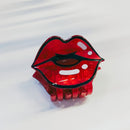 Velvet Claws Pop Art Lips Mini Hair Claw | Claw Clip in Velvet Travel Bag