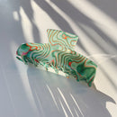 Velvet Claws Psychedelic in Green Ecstasy Hair Claw | Claw Clip in Velvet Travel Bag