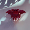 Velvet Claws Red Glitter Bat Mini Hair Claw | Claw Clip in Velvet Travel Bag