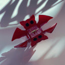 Velvet Claws Red Glitter Bat Mini Hair Claw | Claw Clip in Velvet Travel Bag