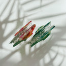 Velvet Claws Seashell Claw Set of 2: Aqua and Coral | Hair Claw Clip in Velvet Travel Bag