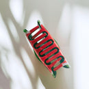 Velvet Claws Shaped Watermelon Hair Claw | Claw Clip in Velvet Travel Bag