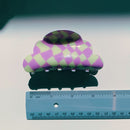 Velvet Claws Small Hair Clip | Checkered Disco Cloud in Lilac | Claw Clip in Velvet Travel Bag