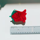 Velvet Claws Small Hair Clip | Red Rosebud | Claw Clip in Velvet Travel Bag