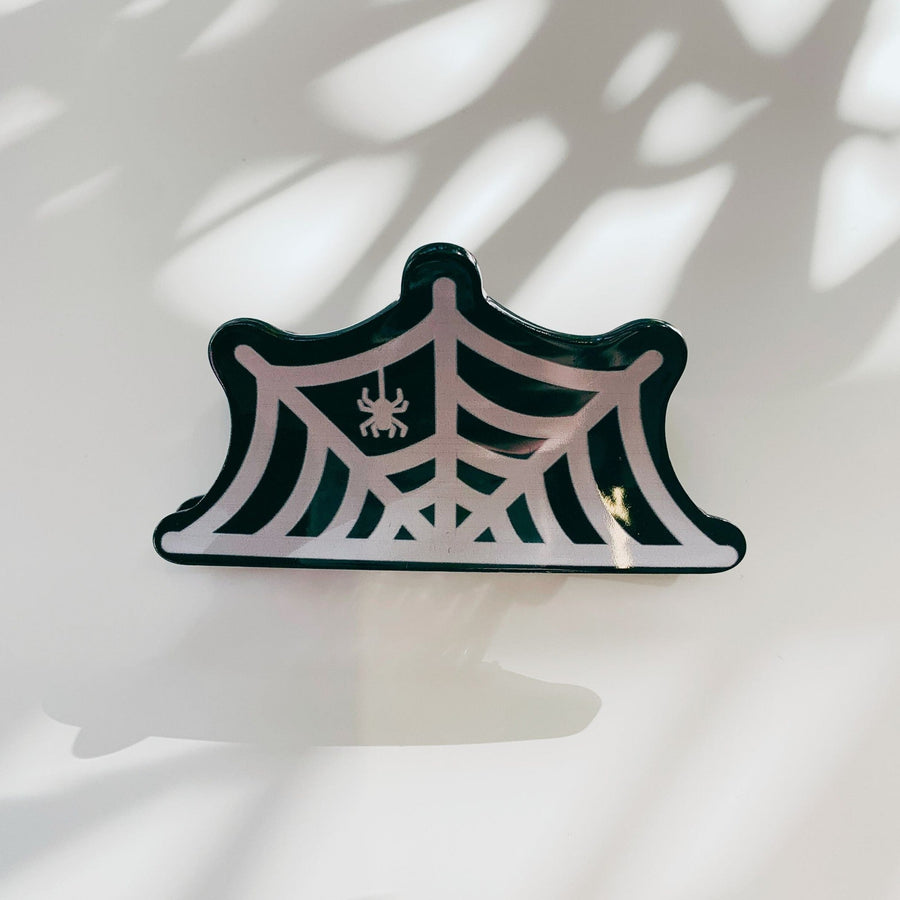Velvet Claws Spider and Web Mini Hair Claw