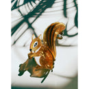 Velvet Claws Squirrel Holding Acorn Hair Claw | Claw Clip in Velvet Travel Bag