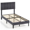 Upholstered Platform Bed with Adjustable Headboard - Twin Size