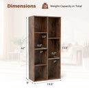 Vertical or Horizontal Freestanding Bookshelf with 7 Compartments