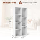Vertical or Horizontal Freestanding Bookshelf with 7 Compartments
