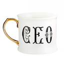 Victorian Style CEO Porcelain Mug with Gilded Handle