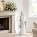 Virgin Mary Statue 29.5 inch Tall Outdoor Religious Sculpture with Aged Finish