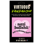 Virtuous Vandalism “Nazi Bullshit Not Welcome Here” Sticky Notes 3" x 3" Pack of 50 | Combat and Cover Offensive Public Messages with Adhesive Protest Notes