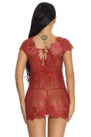 Lacy Cap Sleeve Babydoll