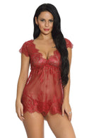 Lacy Cap Sleeve Babydoll