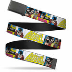 Black Buckle Web Belt - BATGIRL Panels Yellow/Pink Webbing