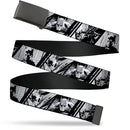 Web Belt Blank Black Buckle - Batman Hush Pose Sketches Black/White Webbing