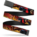 Black Buckle Web Belt - NIGHTWING Poses/Bats Welcome to Gotham Comic Book Cover Webbing