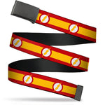 Web Belt Blank Black Buckle - The Flash Logo7/Stripe Red/White/Yellow Webbing