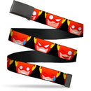 Web Belt Blank Black Buckle - The Flash 5-Emoji Expressions Black Webbing