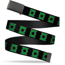 Black Buckle Web Belt - Green Lantern Logo Black/Green Webbing