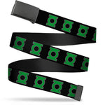 Black Buckle Web Belt - Green Lantern Logo Black/Green Webbing