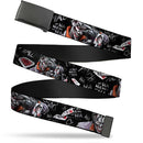 Web Belt Blank Black Buckle - Joker BRILLIANTLY TWISTED PSYCHO 2-Poses/Cards Black/Grays Webbing