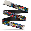 Chrome Buckle Web Belt - Batman & Joker Comic Blocks Webbing