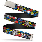 Chrome Buckle Web Belt - Batman & Joker Comic Blocks Webbing