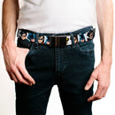 Chrome Buckle Web Belt - Batman & Robin Blocks White Webbing