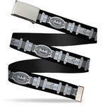 Chrome Buckle Web Belt - Batman Utility Belt Black/Gray Webbing