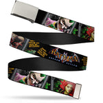 Chrome Buckle Web Belt - BATMAN ARKHAM ASYLUM Patients Joker/Poison Ivy/Harley Quinn Webbing