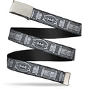 Chrome Buckle Web Belt - Batman Utility Belt Grays Webbing