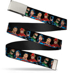 Chrome Buckle Web Belt - Justice League Elite Forces Superheroes Webbing